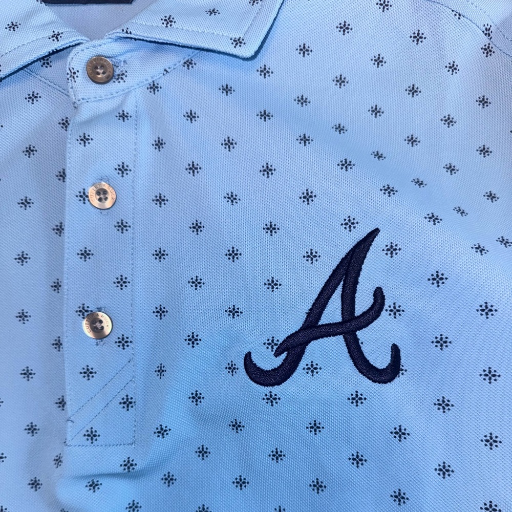 Atlanta Braves Cutter & Buck Virtue Eco Pique Tile Print Recycled Polo